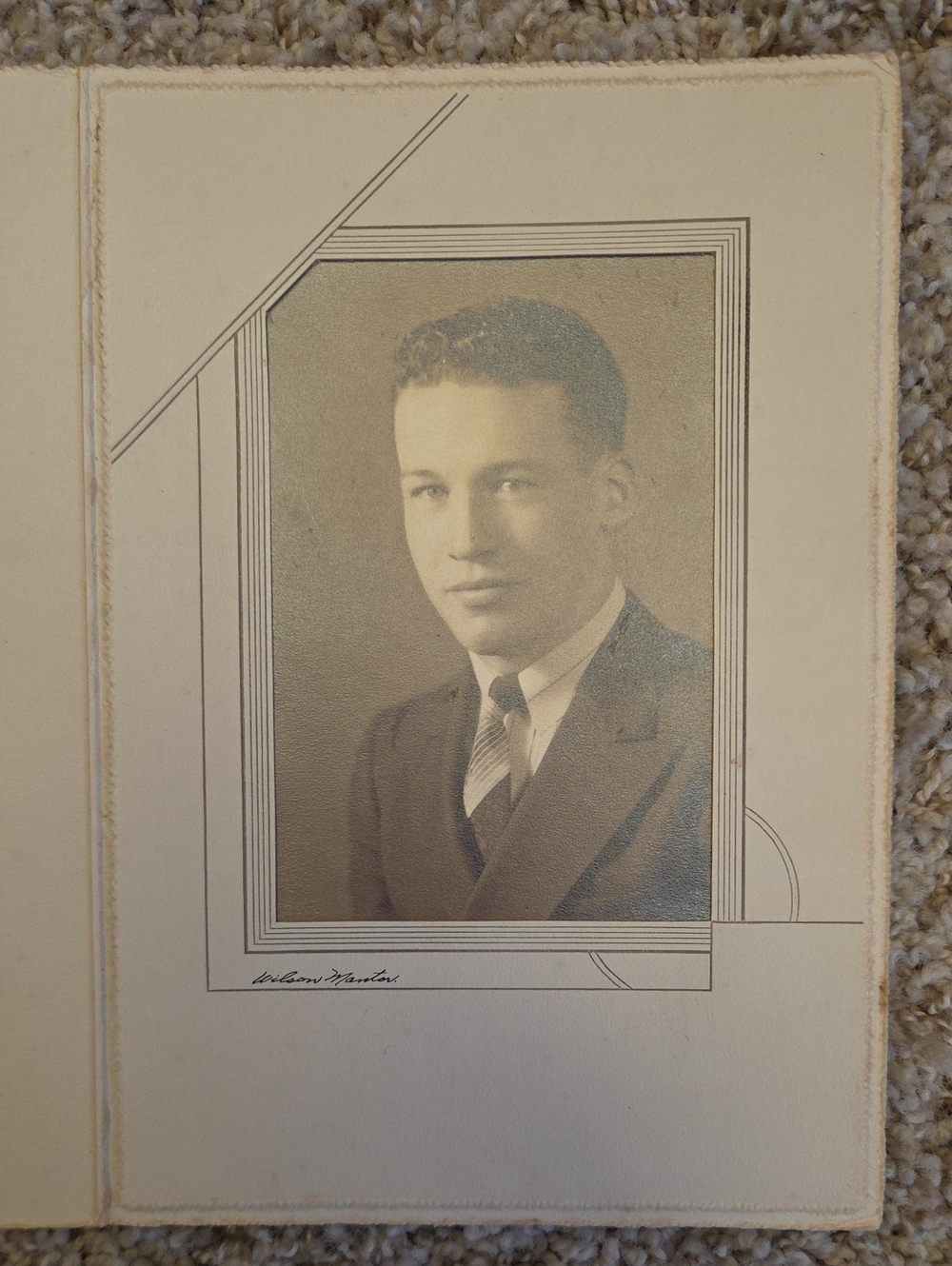 Vintage 1930s Studio Portrait Photo by Wilson Mantor Spokane WA Art Deco